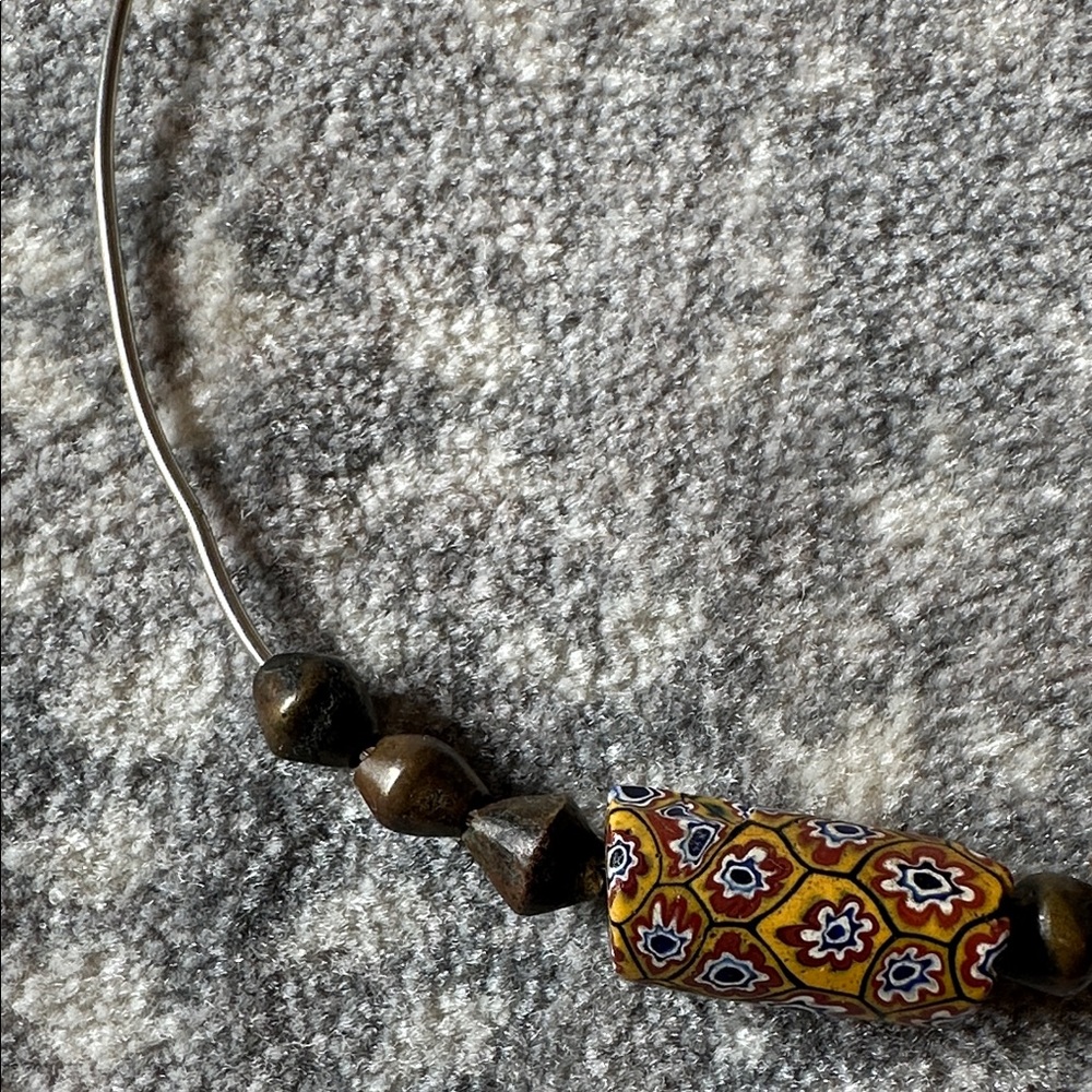 VENETIAN MILLEFIORI GLASS TRADE BEADS Necklace. VINTAGE - Picture 10 of 16